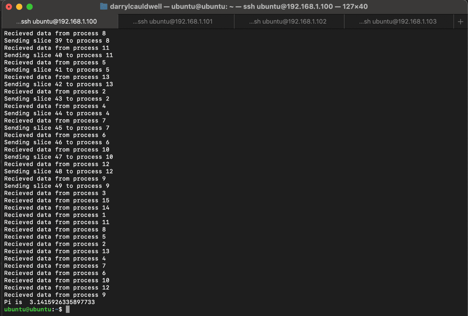 Pi with MPI on Pi